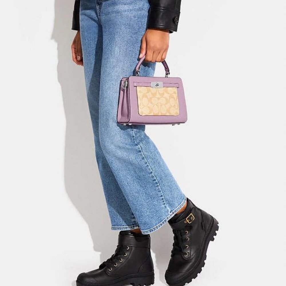 Coach Mini Lane Top Handle In Signature Canvas